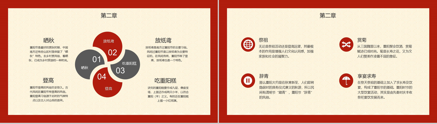 手绘版九九重阳节百善孝为先PPT模板-4