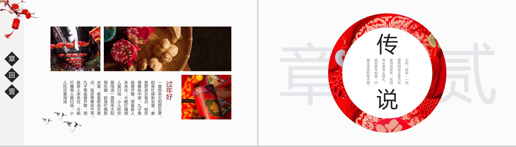 2019猪年年年有余过年春节由来PPT模板-5