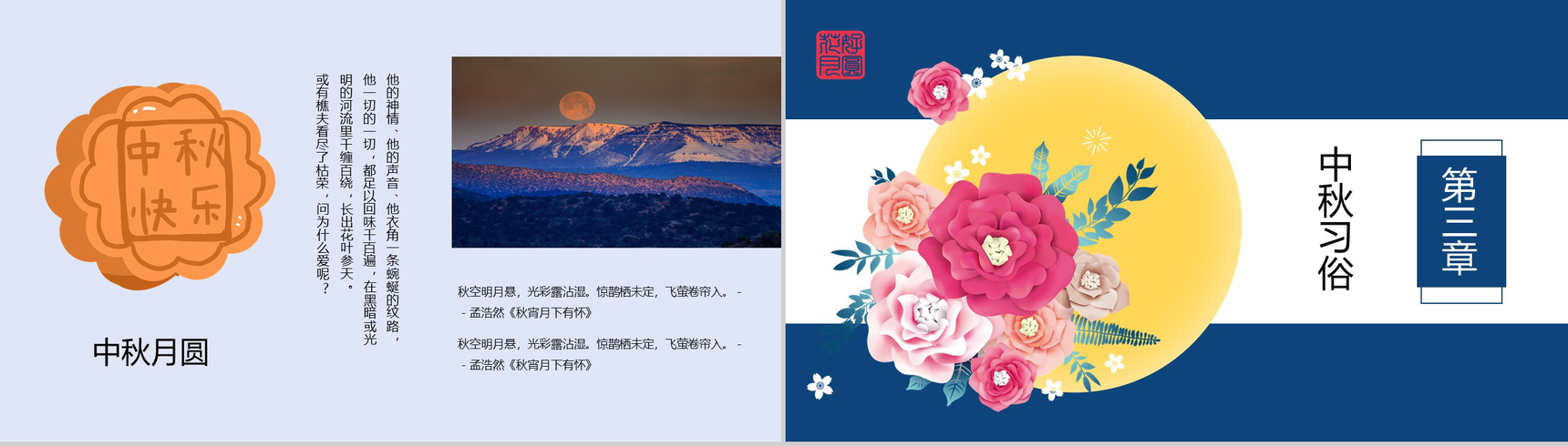 花好月圆中秋佳节习俗简介PPT模板-5