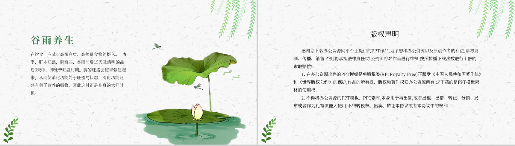 简约极简二十四节气谷雨时节PPT模板-10