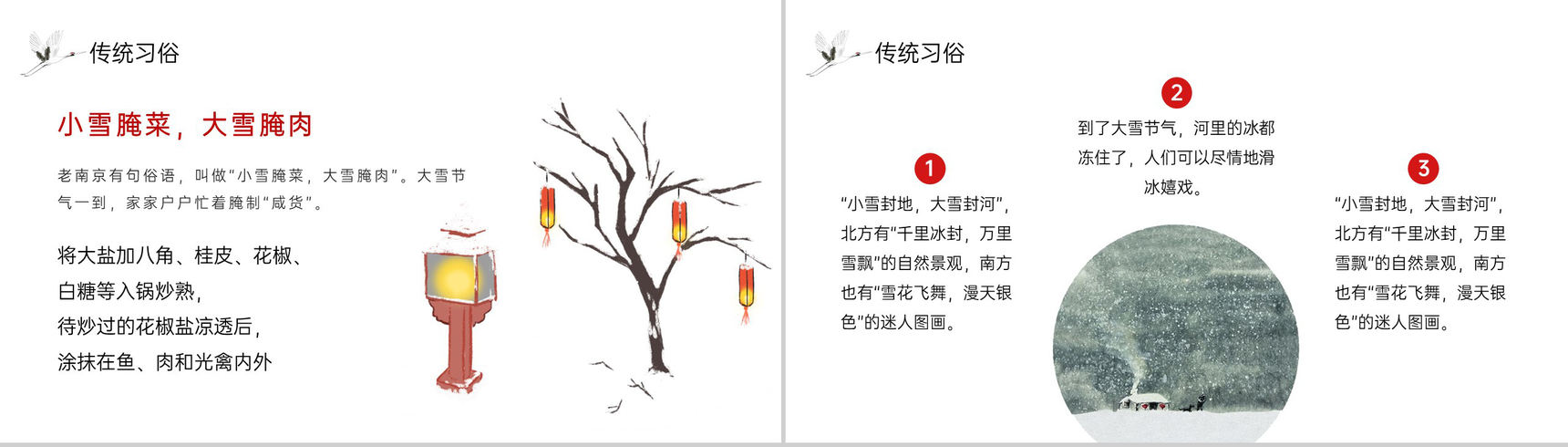 黄色简约风传统节气大雪传统习俗介绍PPT模板-9