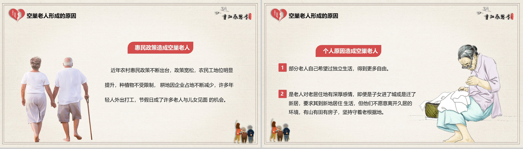 温馨关爱空巢老人重阳节活动策划PPT模板-4