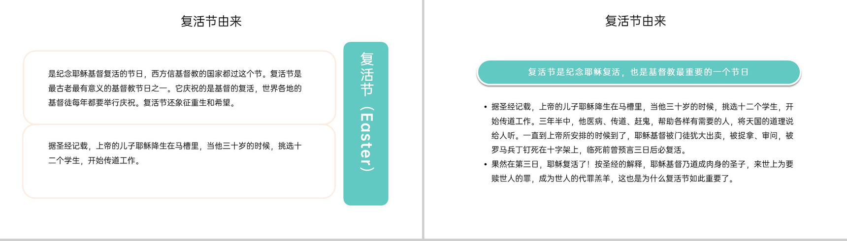 粉色可爱卡通风复活节介绍复活节的由来PPT模板-3