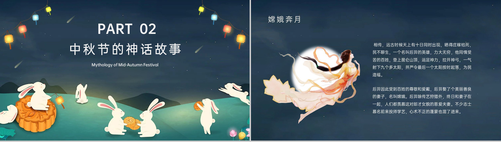 灰蓝可爱卡通风中秋介绍主题班会中秋节的历史起源PPT模板-5
