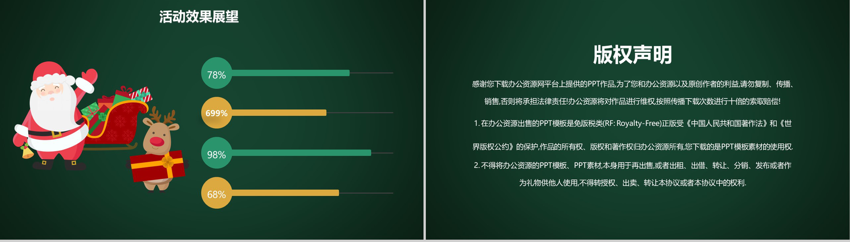 绿色手绘小清新圣诞快乐圣诞节活动策划PPT模板-13