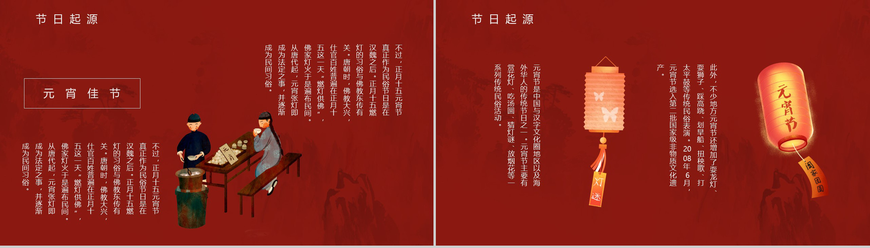 中国风系列传统节日元宵节风俗文化介绍PPT模板-4