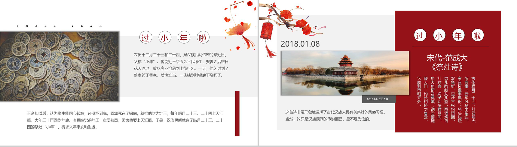 2019年猪年传统民俗小年春节习俗PPT模板-4