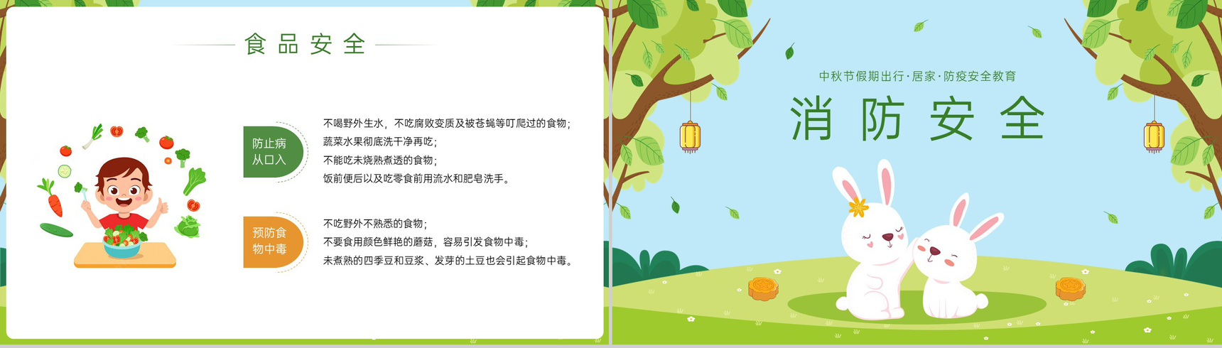 绿色卡通风中秋节放假通知假期出行注意事项PPT模板-8