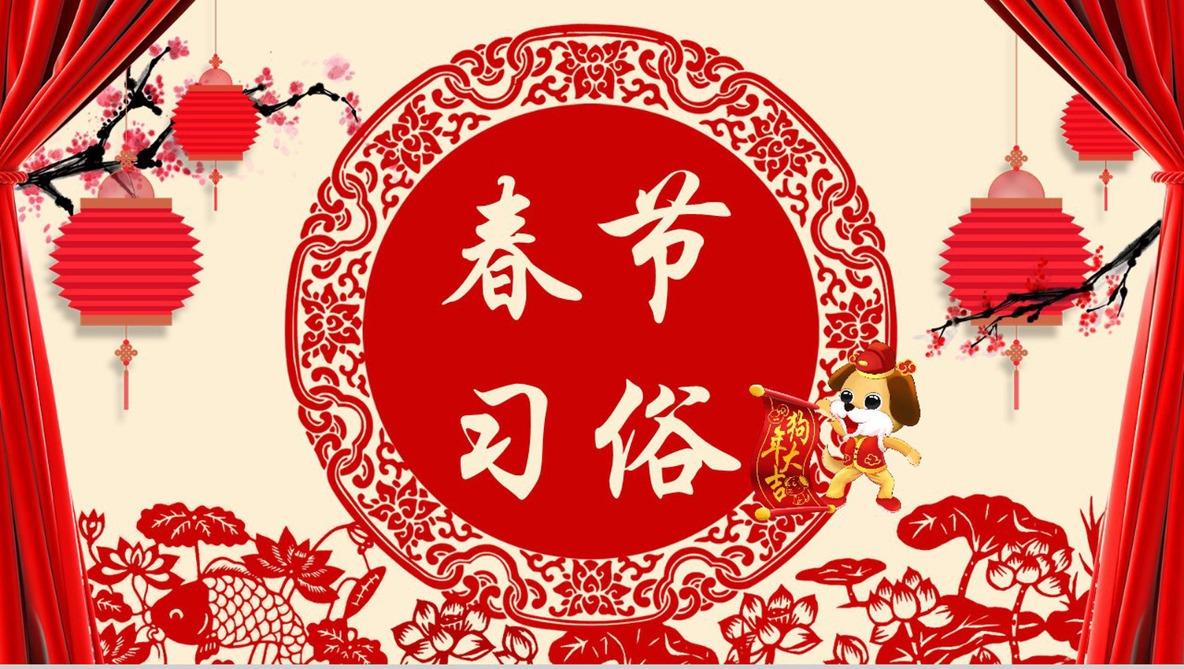 春节习俗活动介绍宣传PPT模板-1