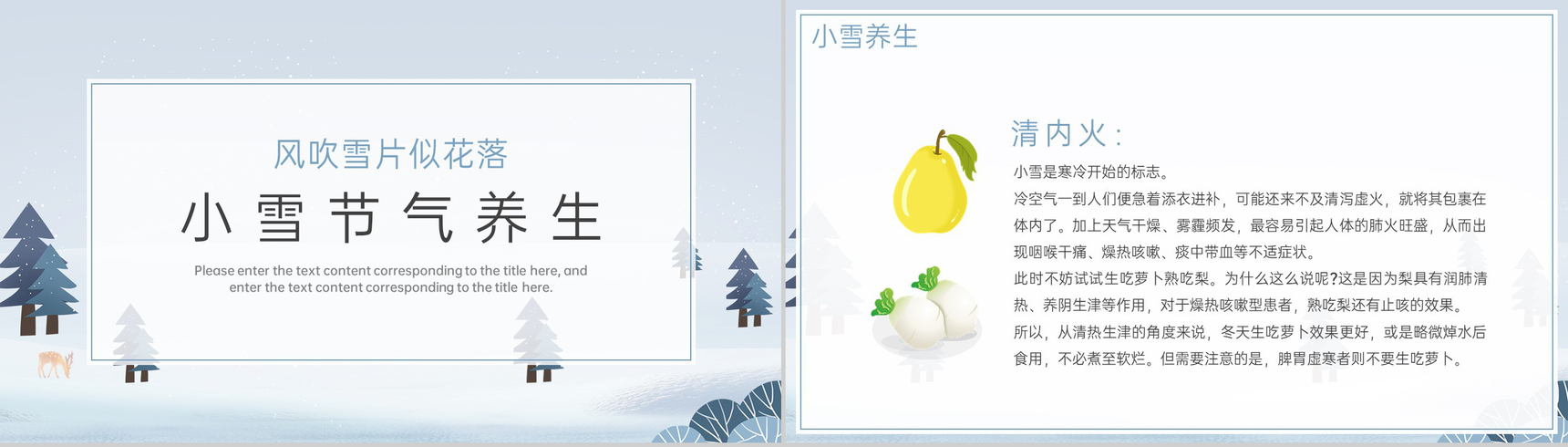 灰蓝简约风二十四节气之小雪气候特征介绍PPT模板-9