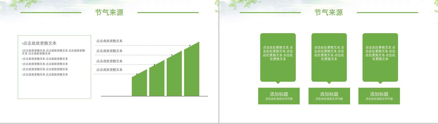 绿色清新风创意简洁田园风设计大暑节气介绍PPT模板-3