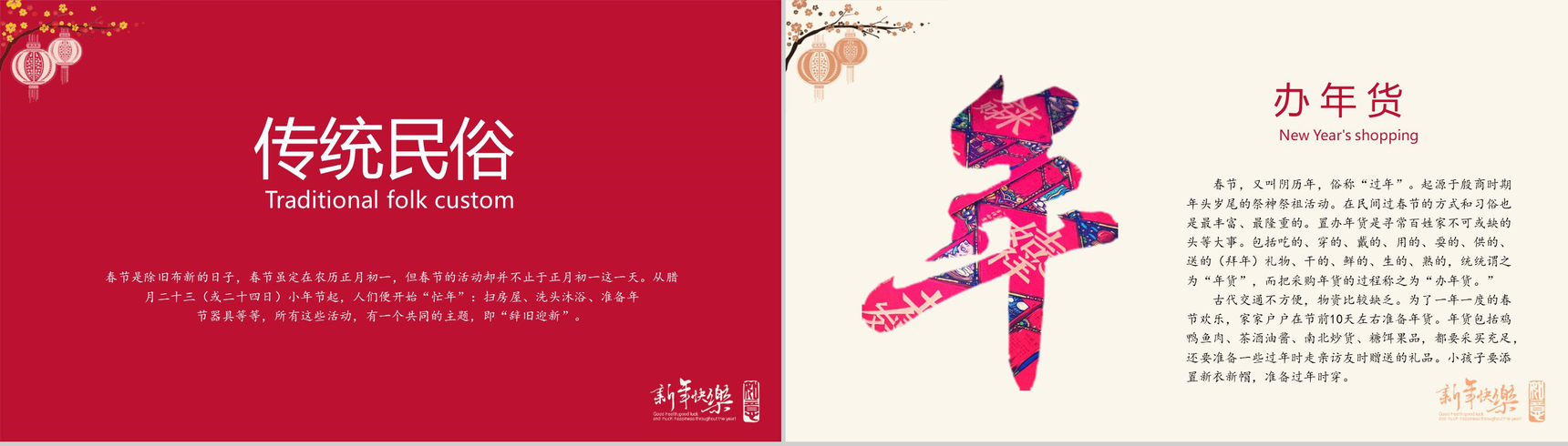 2019猪年欢乐中国年春节来由新春PPT模板-4