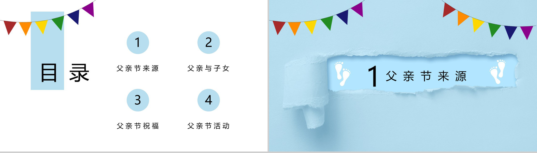 简约庆祝父亲节父亲节由来介绍PPT模板-2