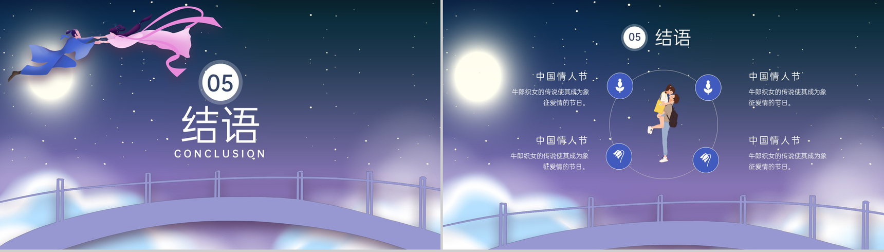 紫色中国风情人节七夕节营销活动方案PPT模板-9