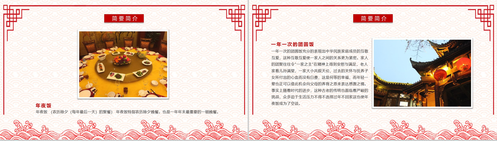 猪年年夜饭由来除夕习俗春节PPT模板-3