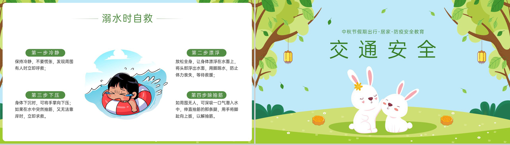 绿色卡通风中秋节放假通知假期出行注意事项PPT模板-4