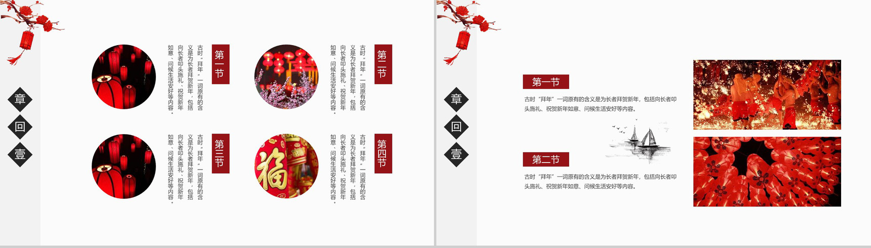 中国传统过年习俗介绍PPT模板-4