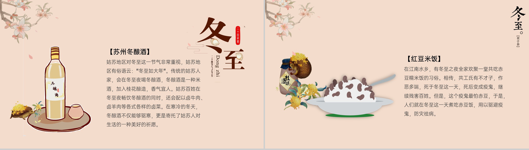 黄色小清新传统二十四节气冬至介绍PPT模板-7