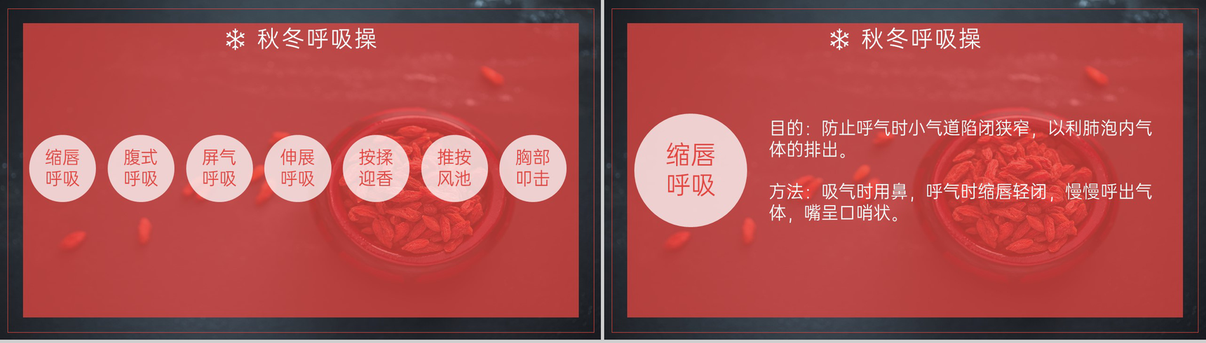 红色简约风冬季冬至健康养生主题讲座PPT模板-9