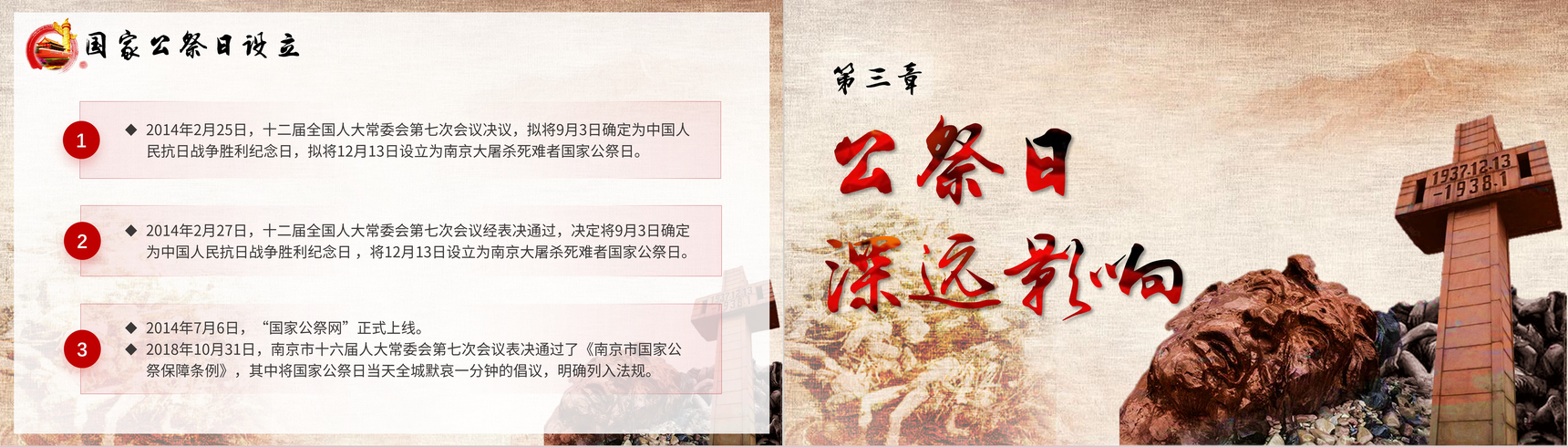 国家公祭日南京大屠杀勿忘国耻纪念同胞PPT模板-5