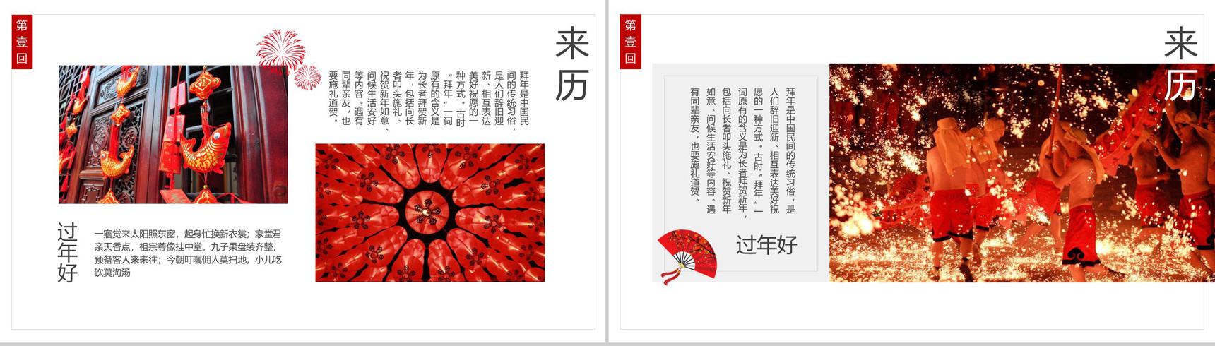 春节来历习俗拜年介绍PPT模板-3