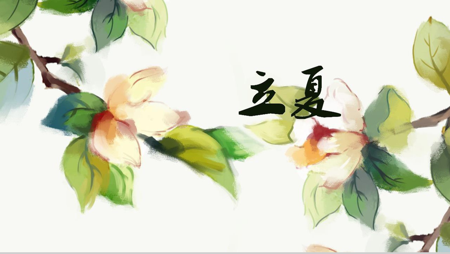 手绘清新立夏节气教育课件PPT模板-1