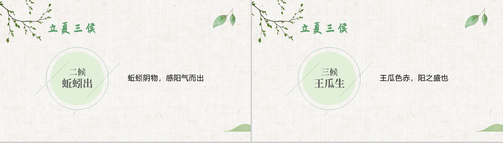 清新传统二十四节气之立夏PPT模板-3