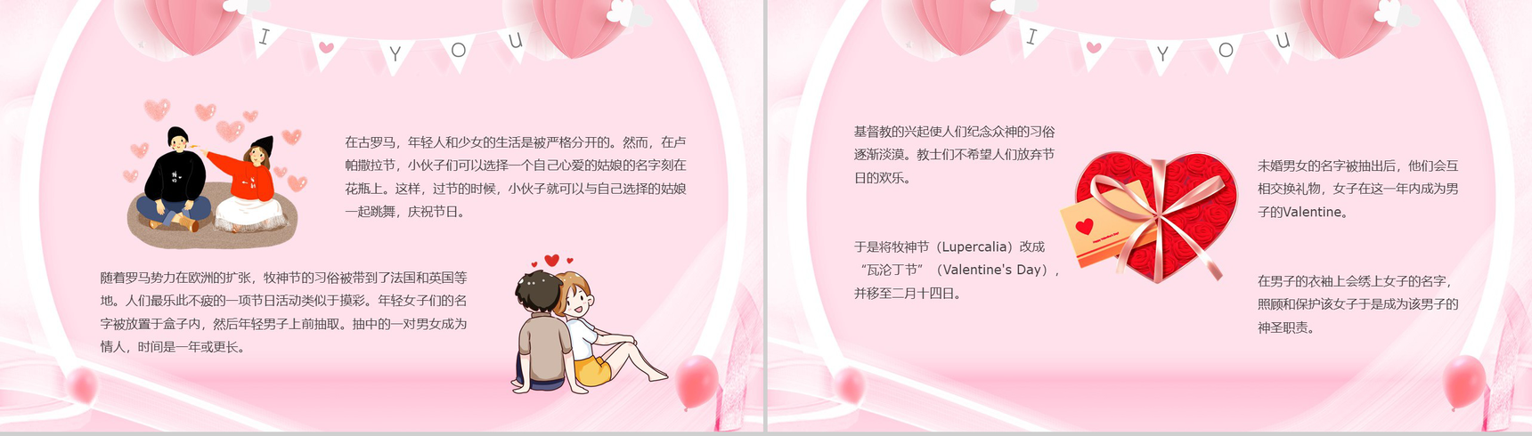 唯美温馨西方传统节日情人节节日活动介绍PPT模板-7