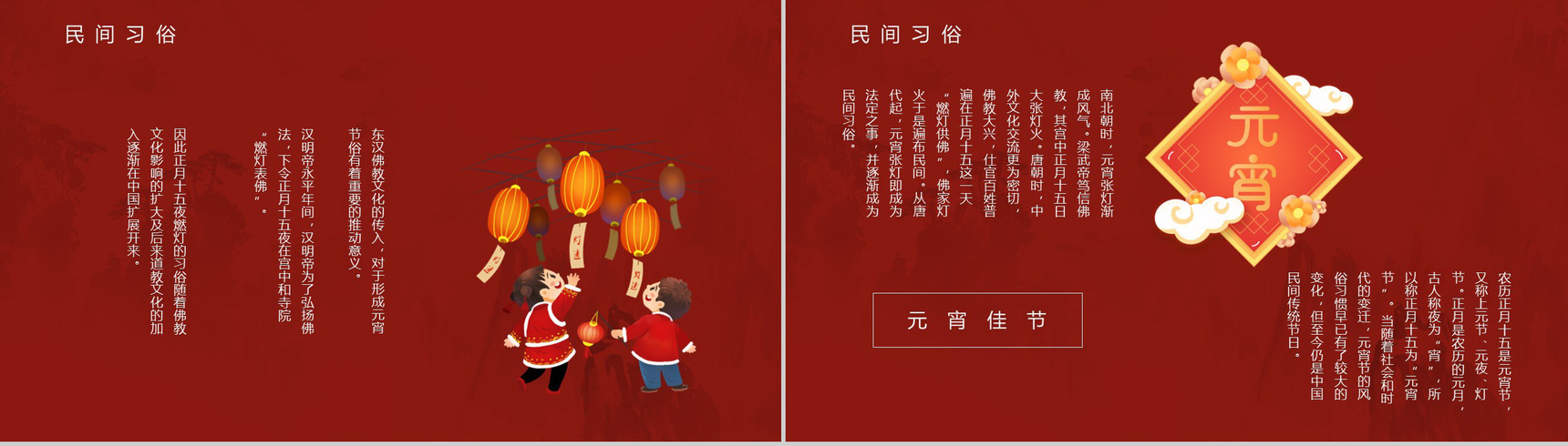 中国风系列传统节日元宵节风俗文化介绍PPT模板-6