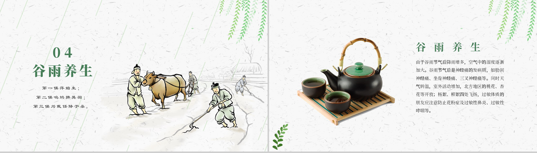 简约极简二十四节气谷雨时节PPT模板-9
