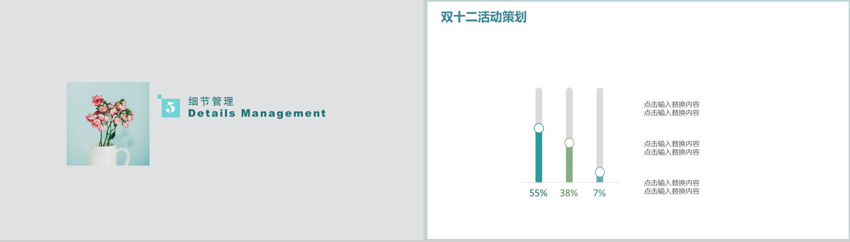 小清新文艺唯美双十二店铺活动策划报告PPT模板-10