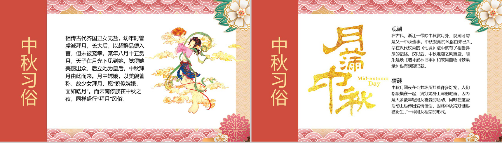 传统中国风设计中秋佳节文化习俗简介PPT模板-5