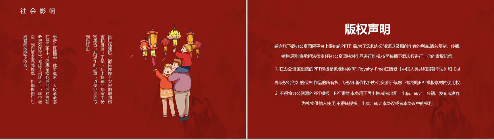 中国风系列传统节日元宵节风俗文化介绍PPT模板-10