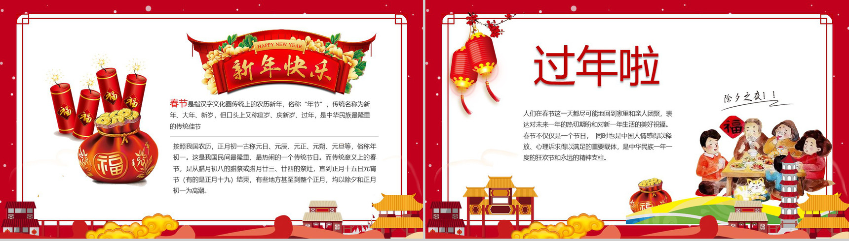 春节习俗文化团聚团圆PPT模板-3