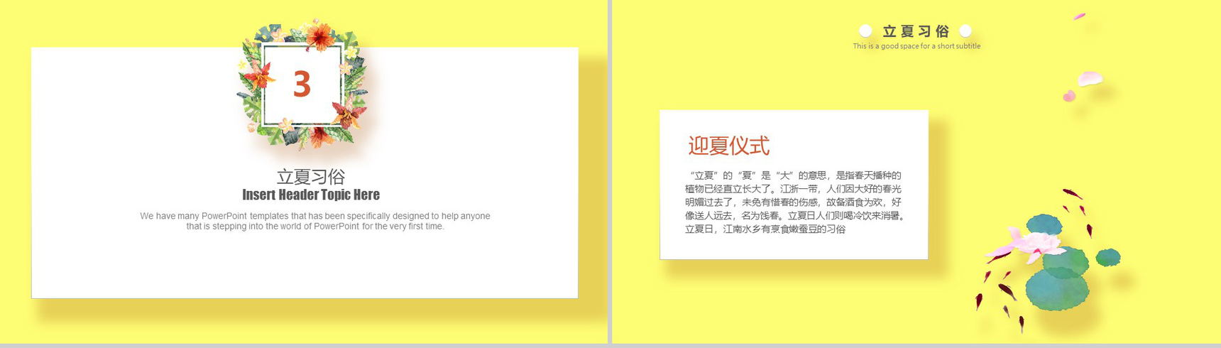 黄色小清新立夏节气传统习俗PPT模板-6