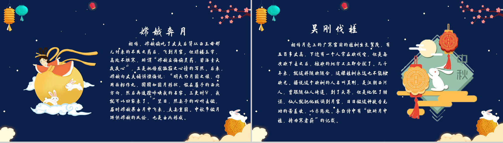 创意卡通浓情中秋主题班会中华文化传统节日PPT模版-5