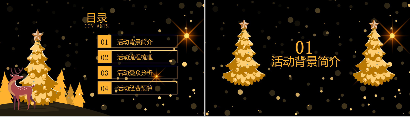 黑色简约大气风格圣诞节主题活动策划PPT模板-2