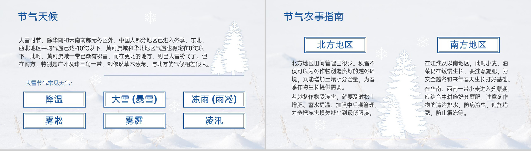 蓝色简约风中国传统节气之大雪节气介绍PPT模板-5