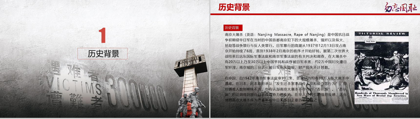南京大屠杀国家公祭日PPT模板-3