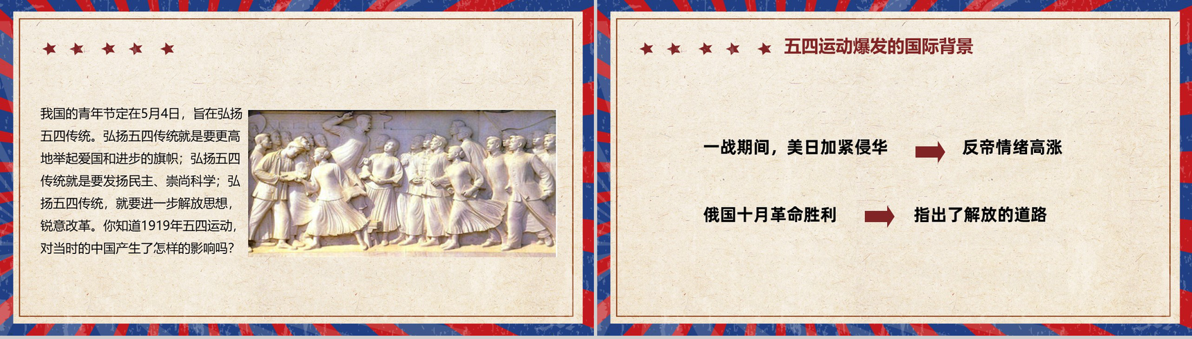筑梦新时代奋斗正青春五四运动PPT模板-2