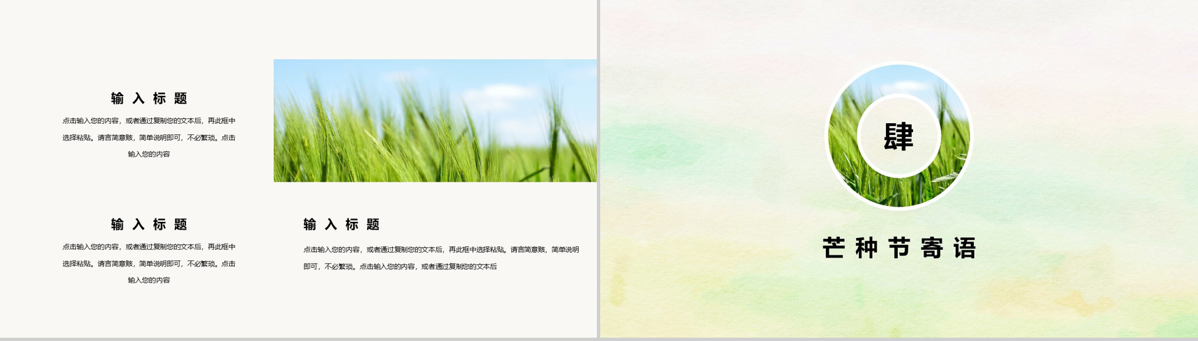 绿色简约清新二十四节气之芒种PPT模板-8