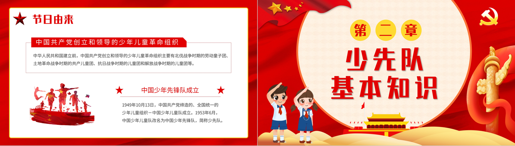 红色少先队建队日教育活动少先队基本知识学习心得体会PPT模板-4