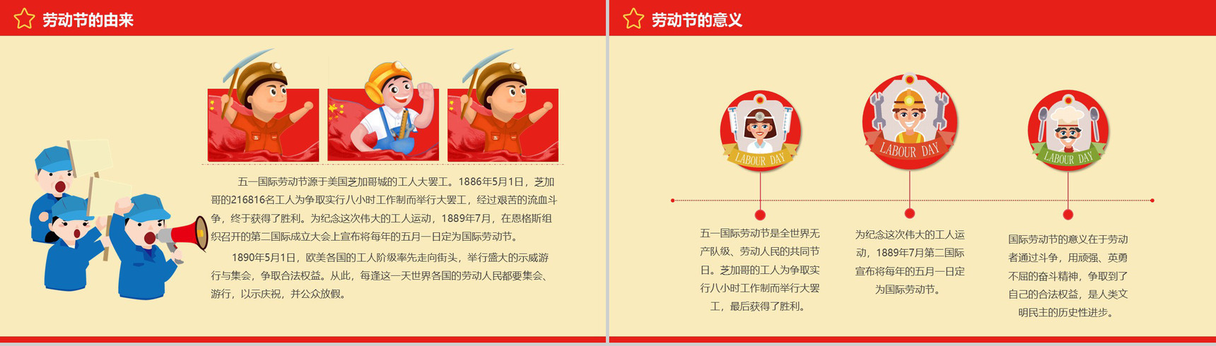 五一劳动节由来意义介绍PPT模板-3