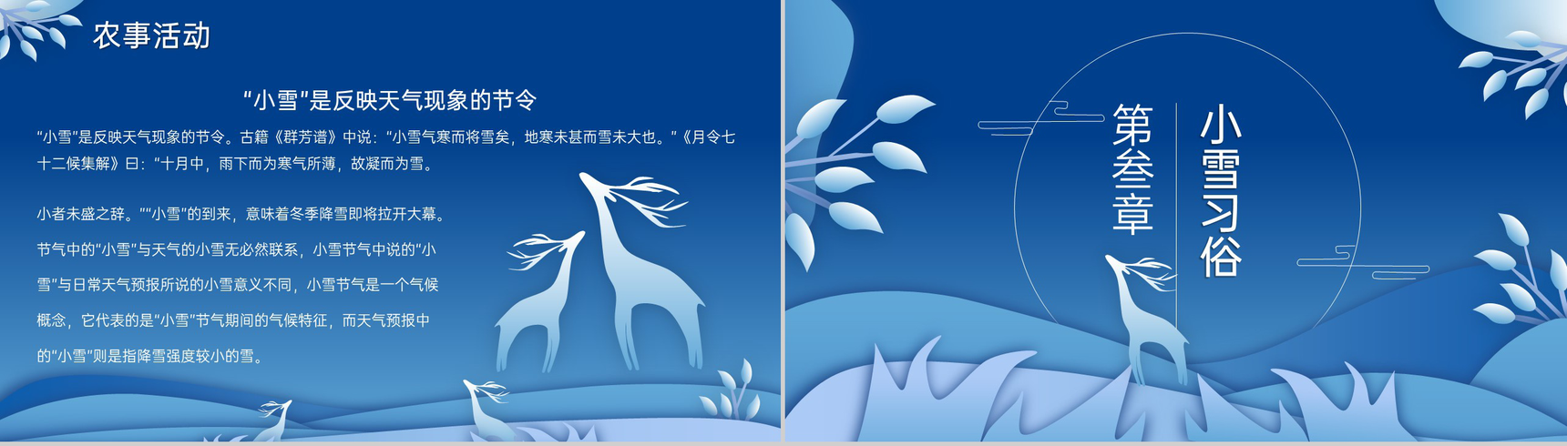 蓝色小清新风传统节气之小雪节气习俗介绍PPT模板-6