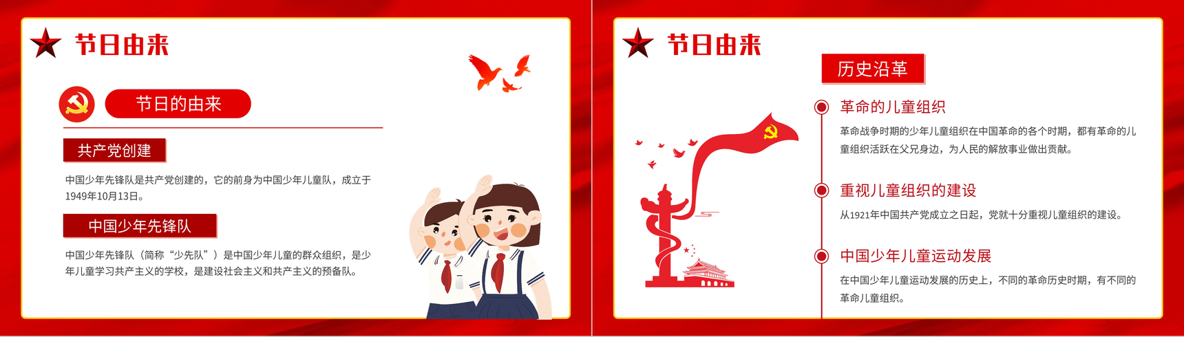 红色少先队建队日教育活动少先队基本知识学习心得体会PPT模板-3