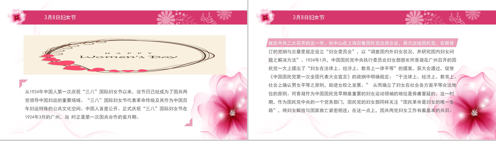 三八女神节来源知识普及通用PPT模板-9