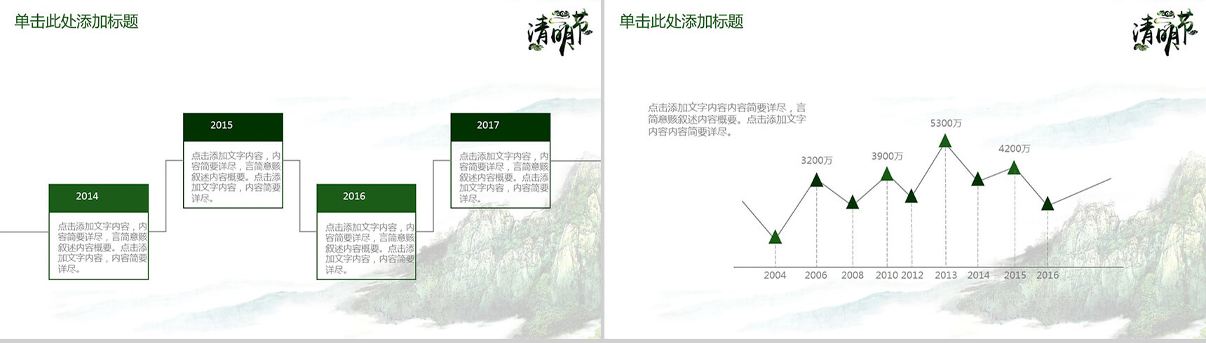 清明节踏青复古清新PPT模板-4