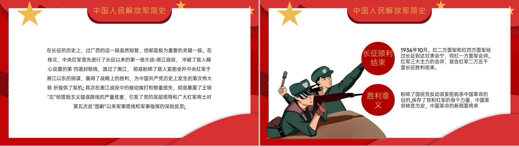 红色简约风八一建军节铁血铸军魂志气在人心专题课件PPT模板-8