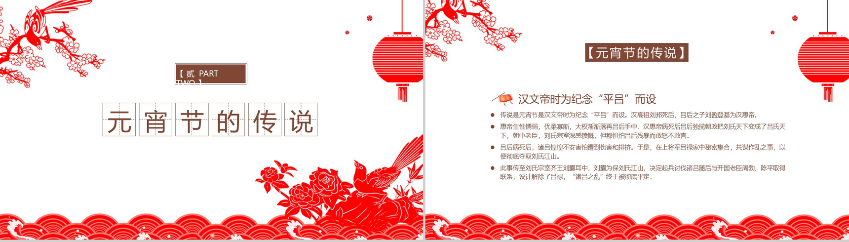 2020剪纸风元宵节文化介绍节日宣传PPT模板-5