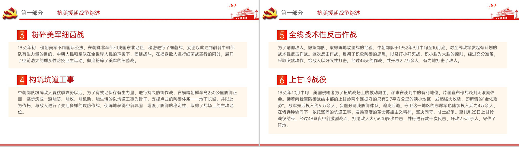 白色简约中国精神系列抗美援朝专题教育PPT模板-9